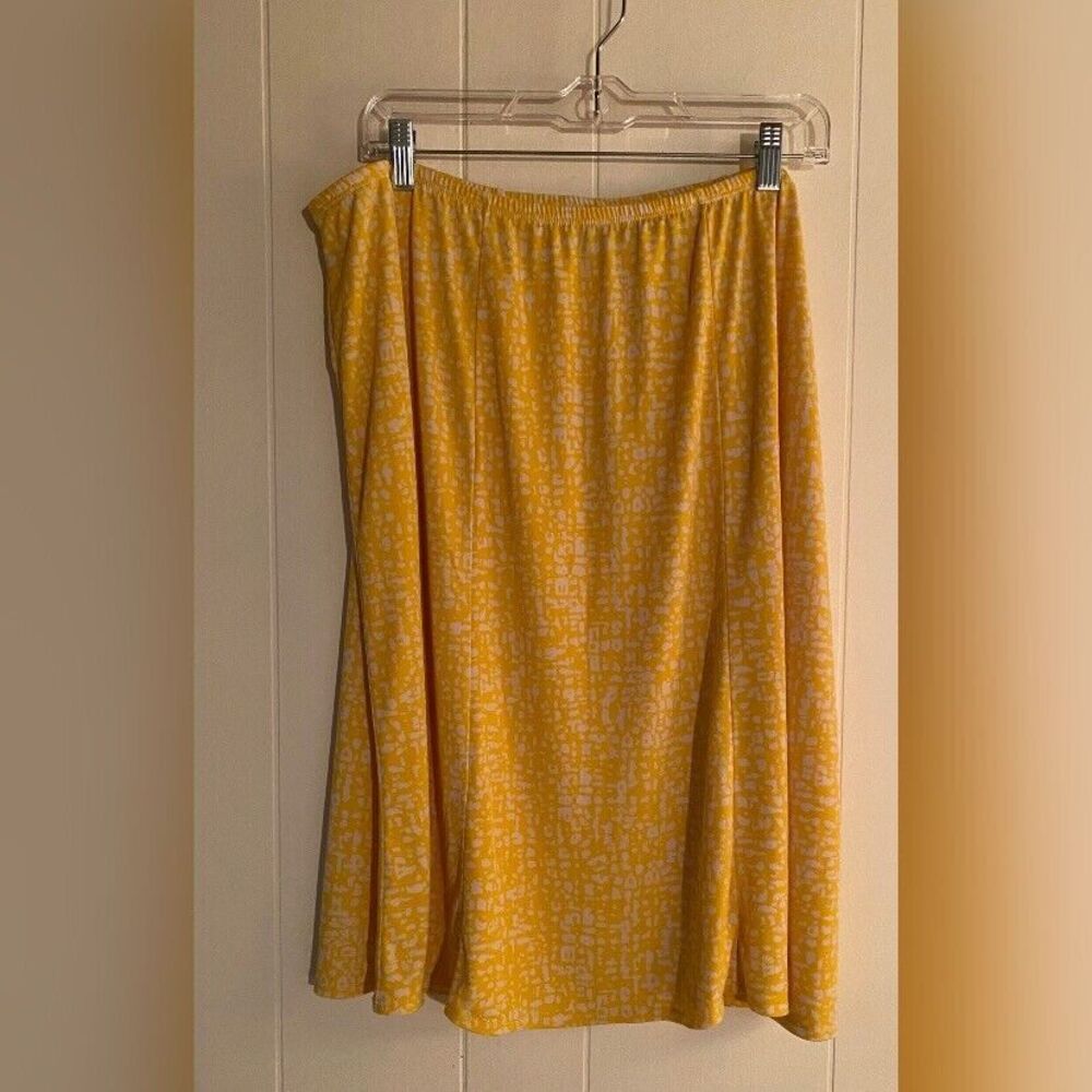 Simonton Says Skirt Women’s 2X Yellow Animal Print Knee Length